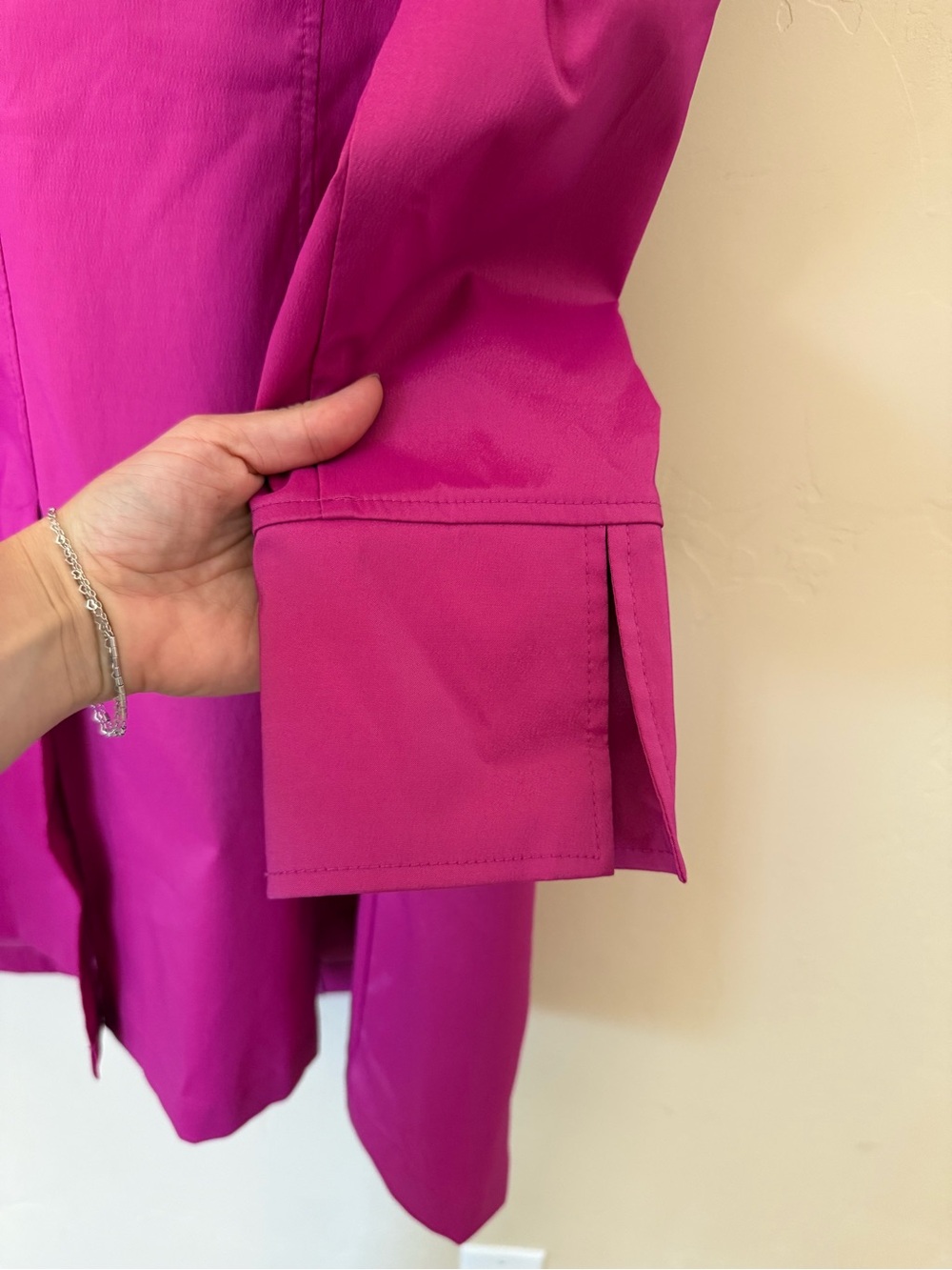 Hot Pink Statement Coat Joseph Ribkoff Ruffle Collar Jacket Size 14 - Picture 8 of 11